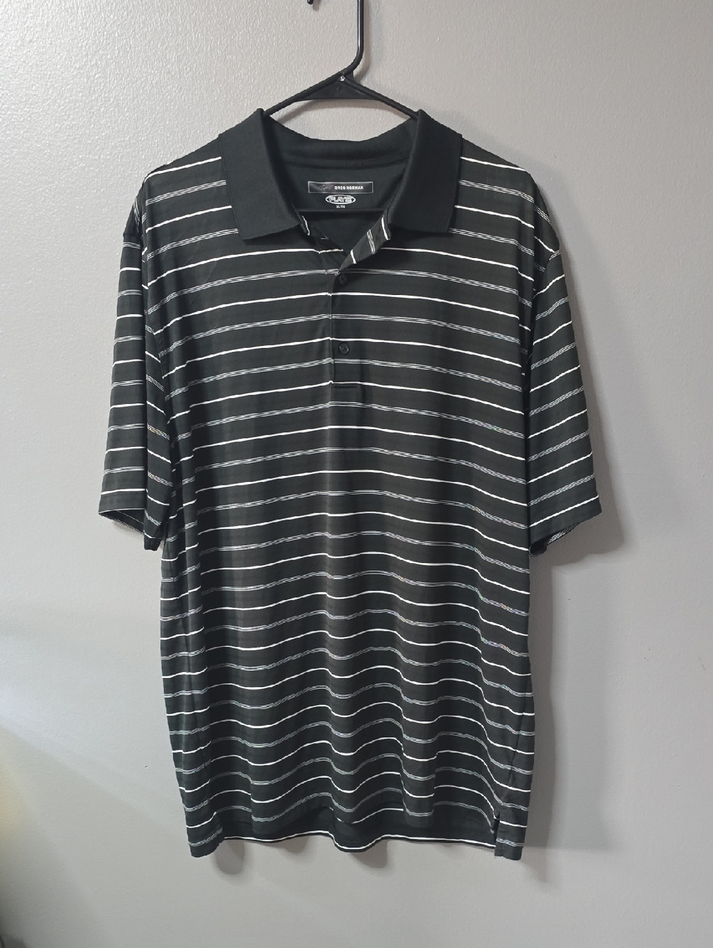 Greg Norman Men's XL Short Sleeve Striped Golf Polo Shirt